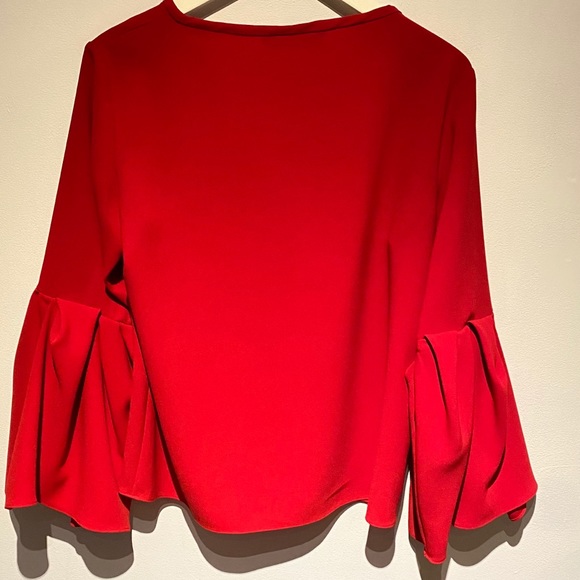 Zara Red Peplum sleeve top in size Medium - Picture 5 of 13
